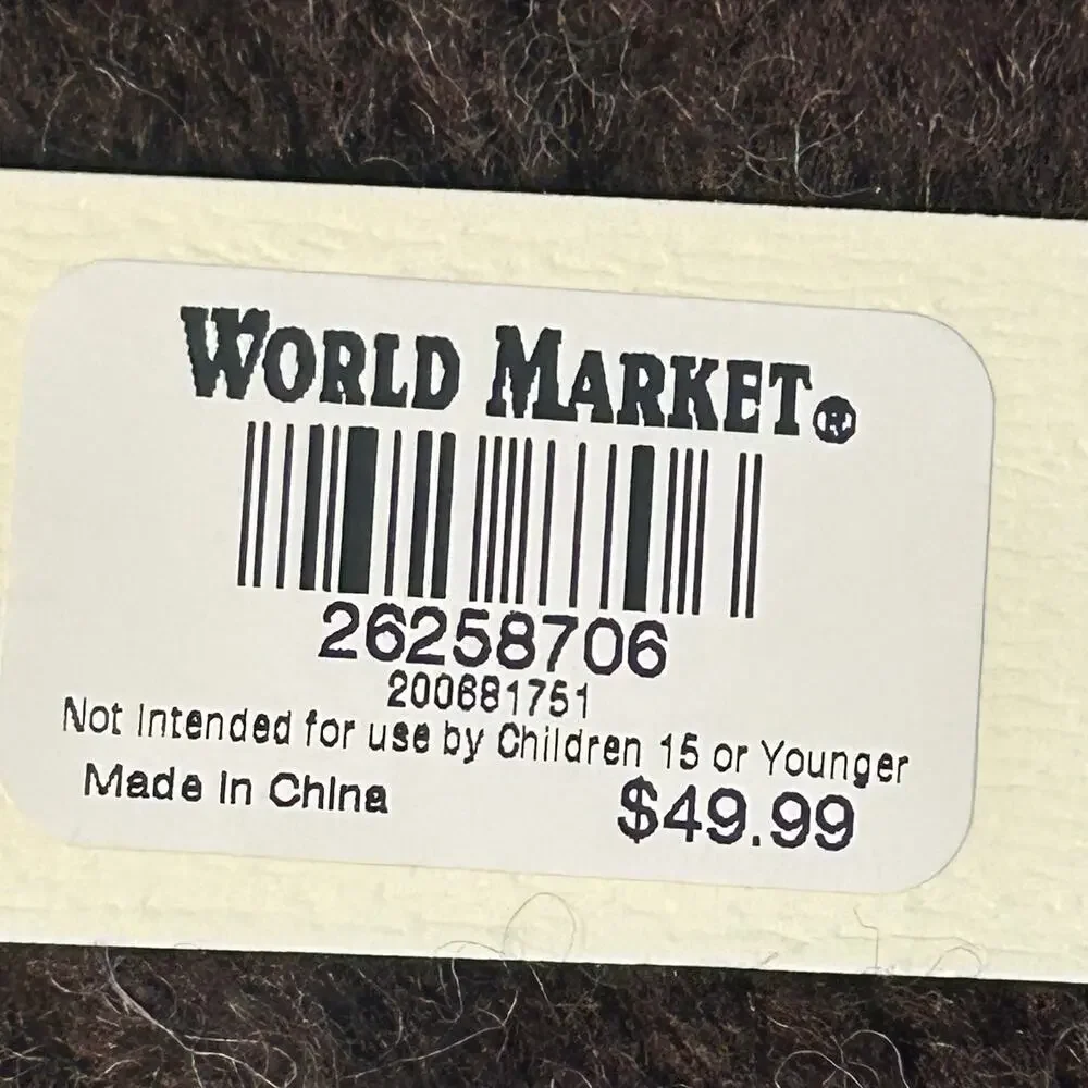 World Market NWT  brown wool blend chunky mock neck oversize sweater one size